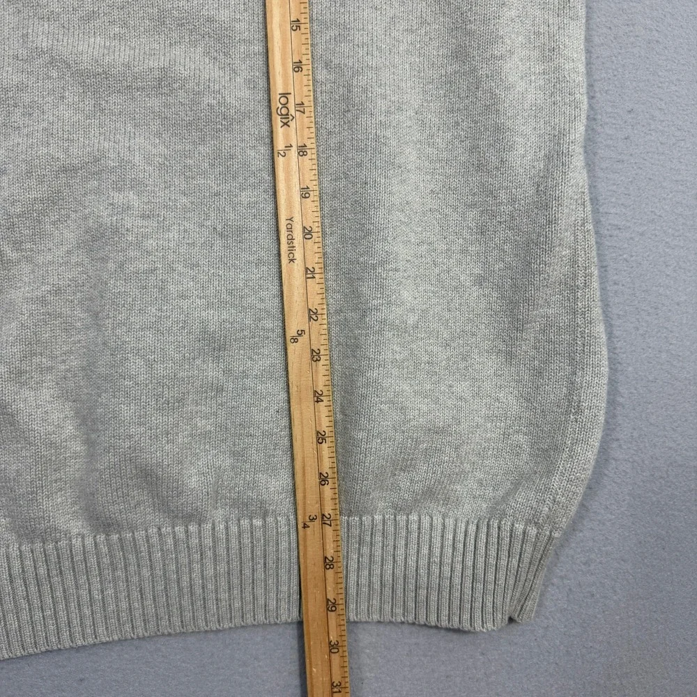Polo Ralph Lauren Sweater XLT Gray Quarter Zip Pullover Cotton Vintage Preppy